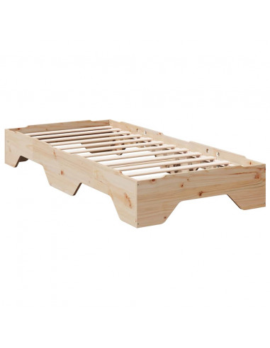 Giroletto senza Materasso Impilabile 90x190 cm Legno Massello