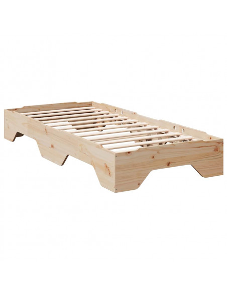 Giroletto senza Materasso Impilabile 90x190 cm Legno Massello