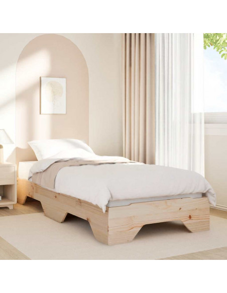 Giroletto senza Materasso Impilabile 90x200 cm Legno Massello