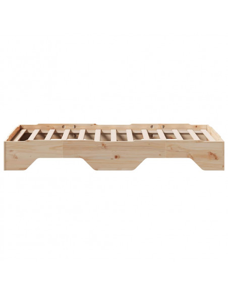 Giroletto senza Materasso Impilabile 90x200 cm Legno Massello