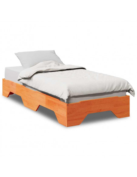 Giroletto senza Materasso impilabile Marrone Cera 75x190 cm
