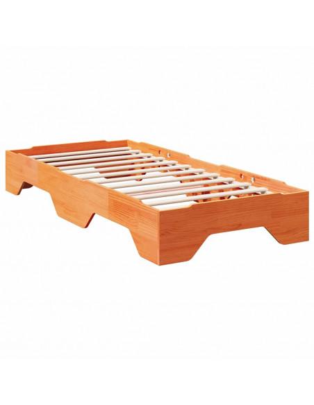 Giroletto senza Materasso impilabile Marrone Cera 80x200 cm