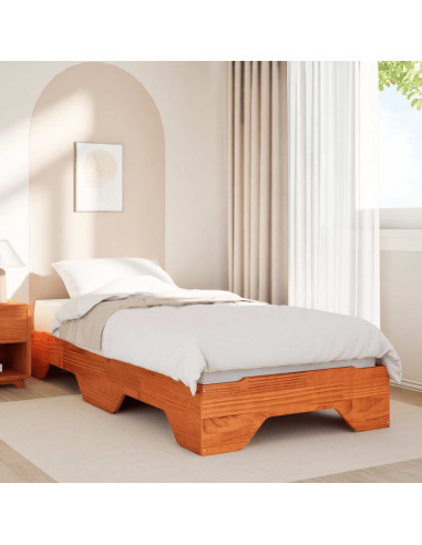 Giroletto senza Materasso impilabile Marrone Cera 80x200 cm