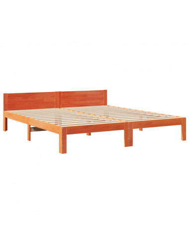 Giroletto senza Materasso Marrone Cera 160x200 cm Legno di Pino