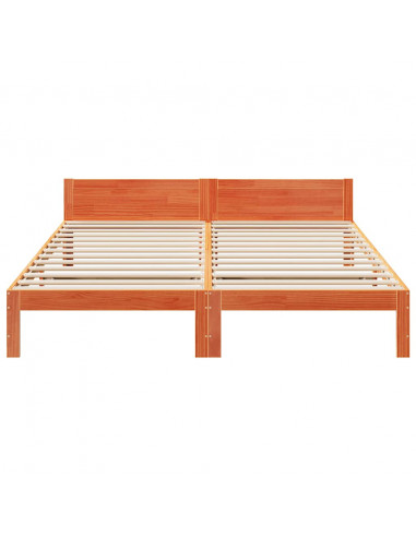 Giroletto senza Materasso Marrone Cera 160x200 cm Legno di Pino