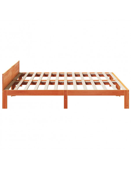 Giroletto senza Materasso Marrone Cera 160x200 cm Legno di Pino