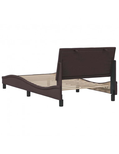 Giroletto senza Materasso Marrone Scuro 100x200 cm Tessuto