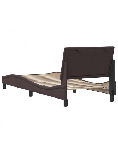Giroletto senza Materasso Marrone Scuro 90x190 cm Tessuto