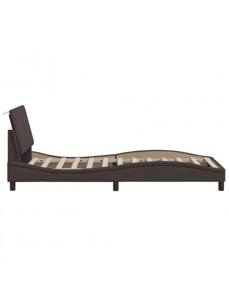 Giroletto senza Materasso Marrone Scuro 90x200 cm Tessuto