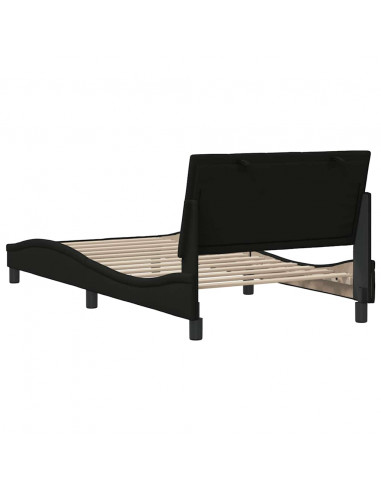 Giroletto senza Materasso Nero 100x200 cm in Tessuto