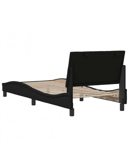 Giroletto senza Materasso Nero 90x190 cm in Tessuto