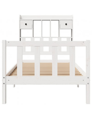 Letto con Libreria senza Materasso 75x190 cm in Legno Pino