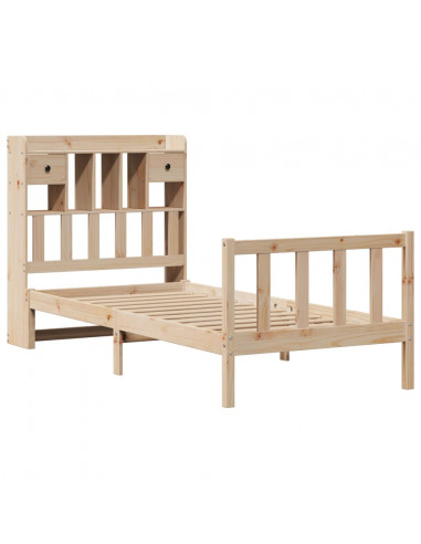 Letto Libreria senza Materasso 100x200 cm in Legno di Pino