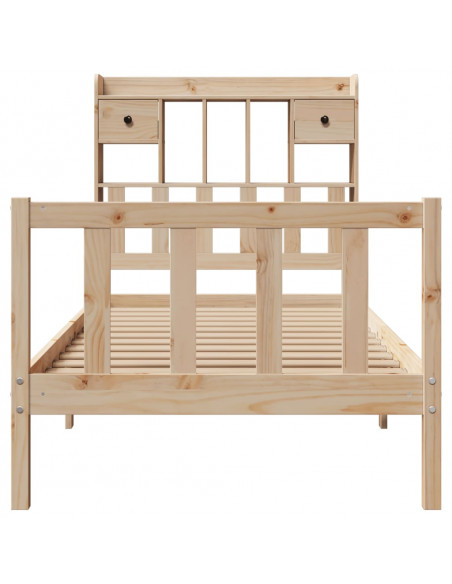 Letto Libreria senza Materasso 100x200 cm in Legno di Pino