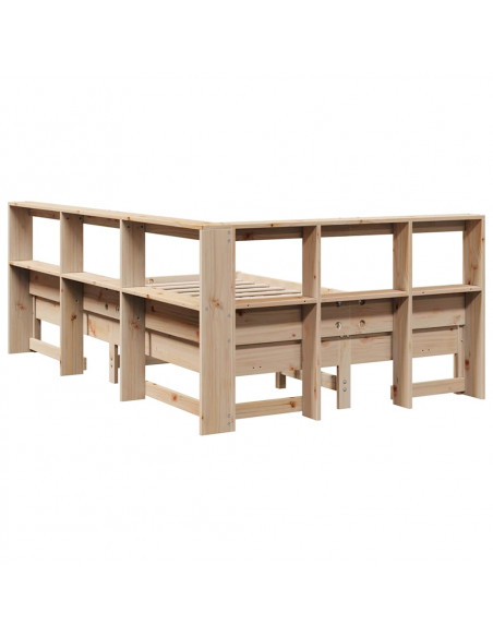 Letto Libreria senza Materasso 120x190cm Legno Massello di Pino