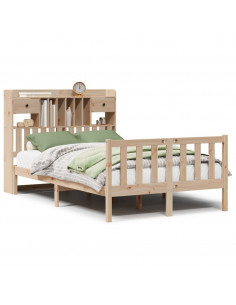 Letto Libreria senza Materasso 135x190 cm in Legno di Pino