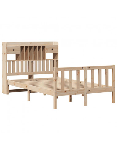 Letto Libreria senza Materasso 135x190 cm in Legno di Pino