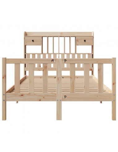 Letto Libreria senza Materasso 135x190 cm in Legno di Pino