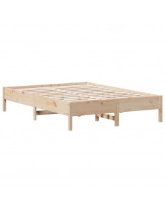 Letto Libreria senza Materasso 140x190 cm in Legno di Pino