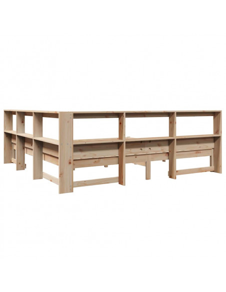 Letto Libreria senza Materasso 180x200 cm in Legno di Pino