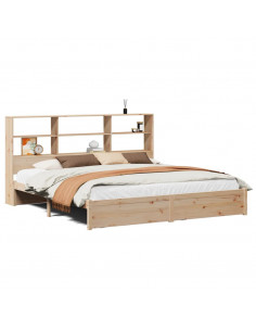 Letto Libreria senza Materasso 180x200 cm in Legno di Pino