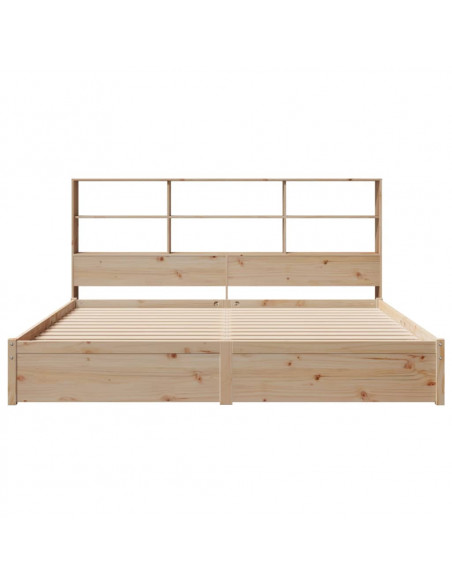 Letto Libreria senza Materasso 180x200 cm in Legno di Pino