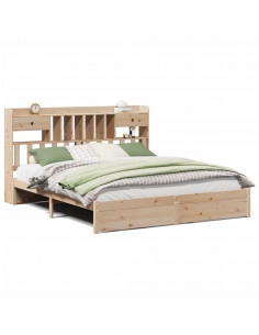 Letto Libreria senza Materasso 180x200 cm in Legno di Pino