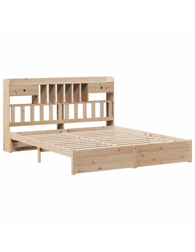 Letto Libreria senza Materasso 180x200 cm in Legno di Pino