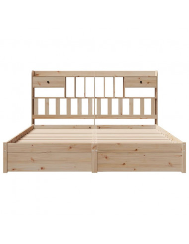 Letto Libreria senza Materasso 180x200 cm in Legno di Pino