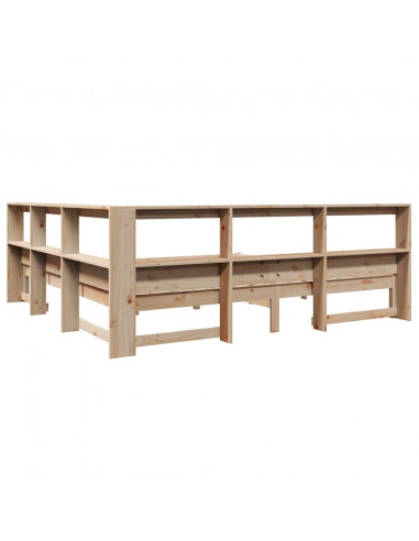 Letto Libreria senza Materasso 200x200 cm in Legno di Pino