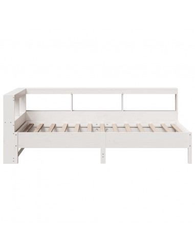 Letto Libreria senza Materasso Bianca 90x200 cm Legno di Pino