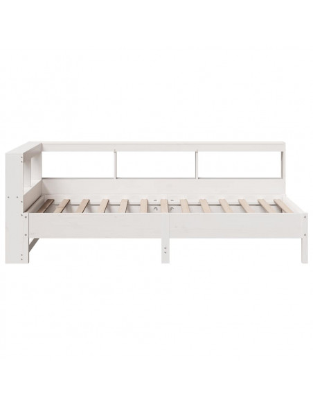 Letto Libreria senza Materasso Bianca 90x200 cm Legno di Pino