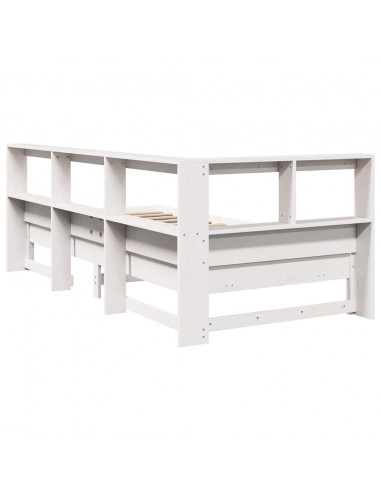 Letto Libreria senza Materasso Bianca 90x200 cm Legno di Pino