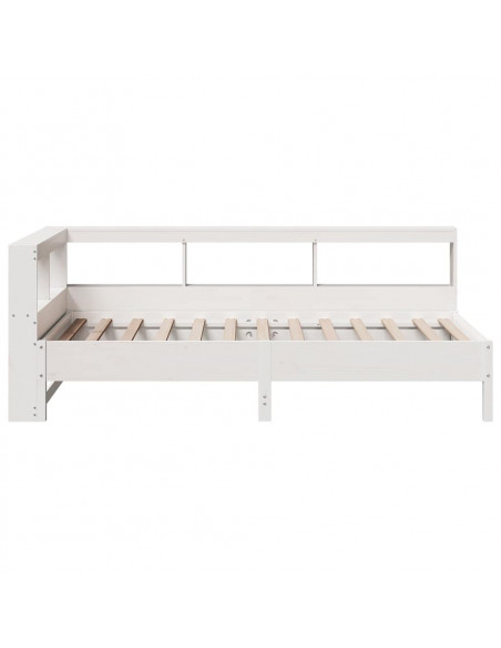 Letto Libreria senza Materasso Bianco 100x200 cm Legno di Pino