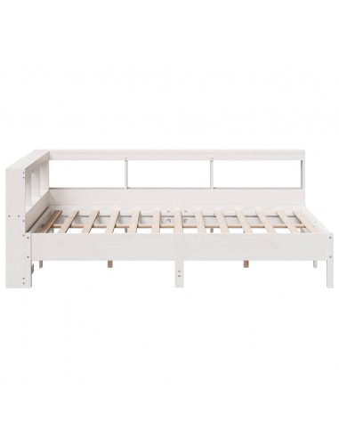 Letto Libreria senza Materasso Bianco 120x190 cm Legno di Pino