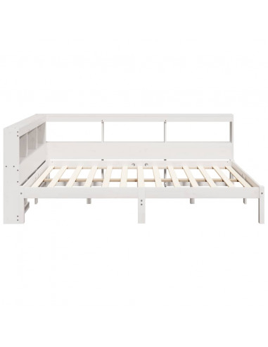 Letto Libreria senza Materasso Bianco 120x190 cm Legno di Pino