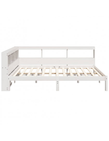 Letto Libreria senza Materasso Bianco 120x190 cm Legno di Pino