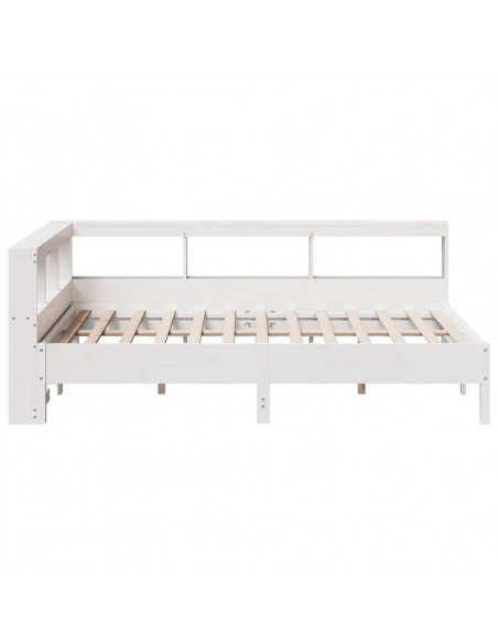 Letto Libreria senza Materasso Bianco 120x200 cm Legno di Pino