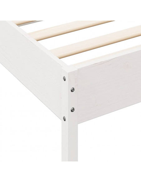 Letto Libreria senza Materasso Bianco 120x200 cm Legno di Pino