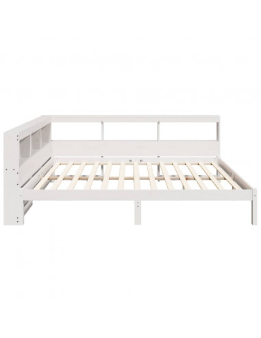 Letto Libreria senza Materasso Bianco 135x190 cm Legno di Pino