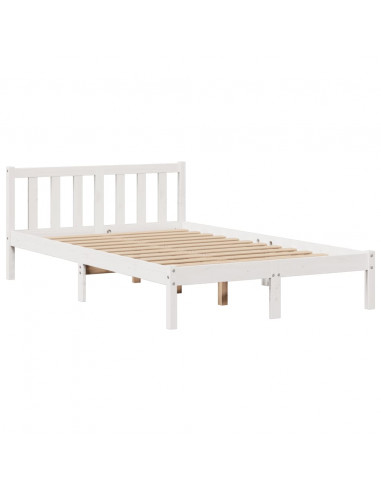Letto Libreria senza Materasso Bianco 135x190 cm Legno di Pino