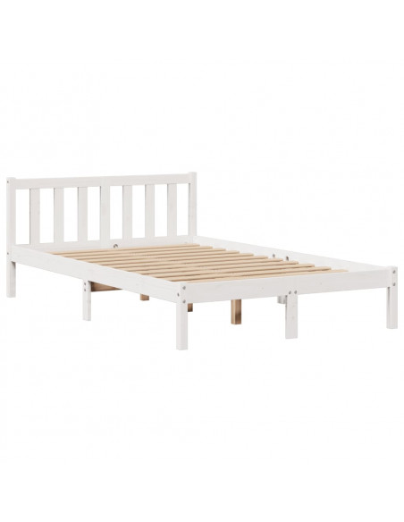 Letto Libreria senza Materasso Bianco 135x190 cm Legno di Pino