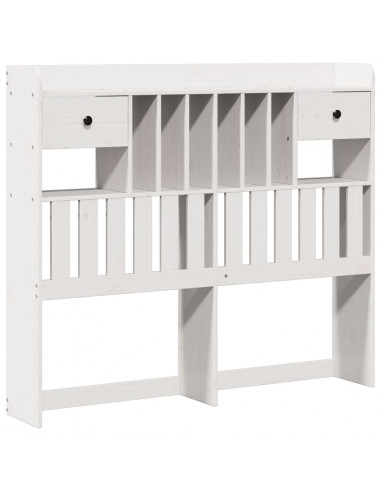 Letto Libreria senza Materasso Bianco 135x190 cm Legno di Pino