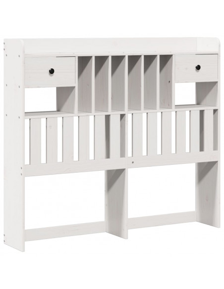 Letto Libreria senza Materasso Bianco 135x190 cm Legno di Pino