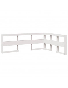 Letto Libreria senza Materasso Bianco 140x190 cm Legno di Pino