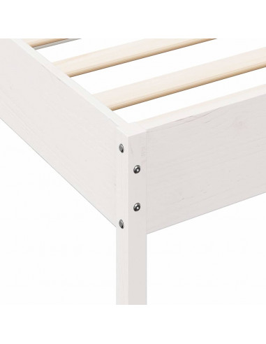 Letto Libreria senza Materasso Bianco 140x190 cm Legno di Pino