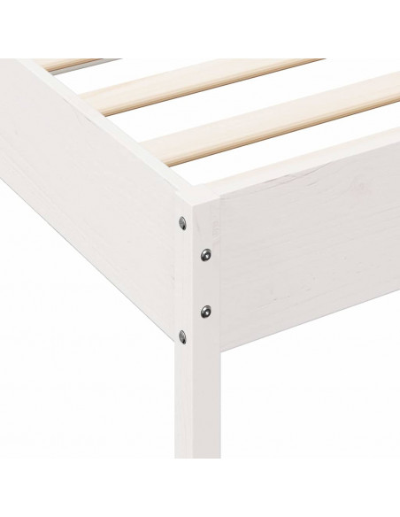 Letto Libreria senza Materasso Bianco 140x190 cm Legno di Pino