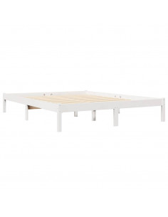 Letto Libreria senza Materasso Bianco 140x190 cm Legno di Pino
