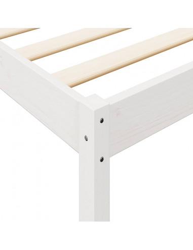 Letto Libreria senza Materasso Bianco 140x190 cm Legno di Pino