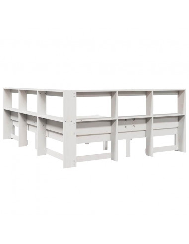 Letto Libreria senza Materasso Bianco 140x200 cm Legno di Pino